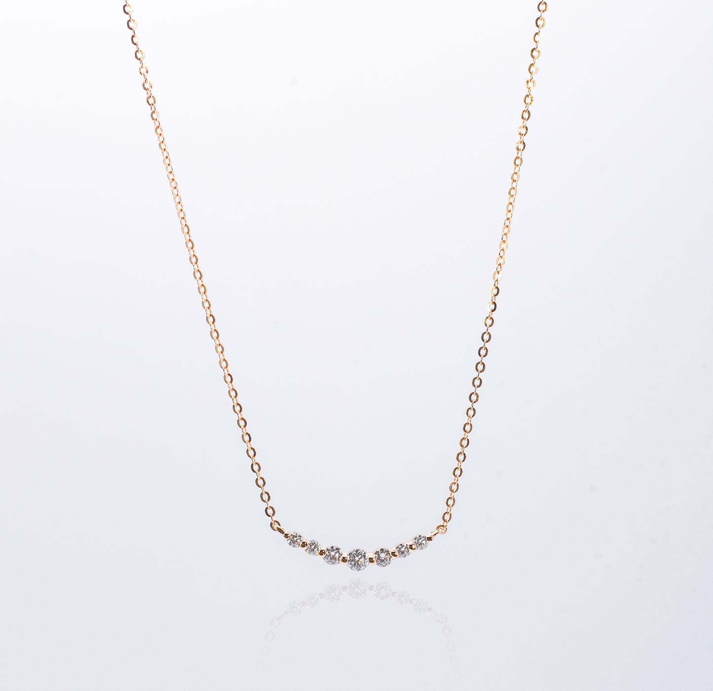 Petite Moissanite Smile Necklace, Champagne Gold - Lunelle Atelier