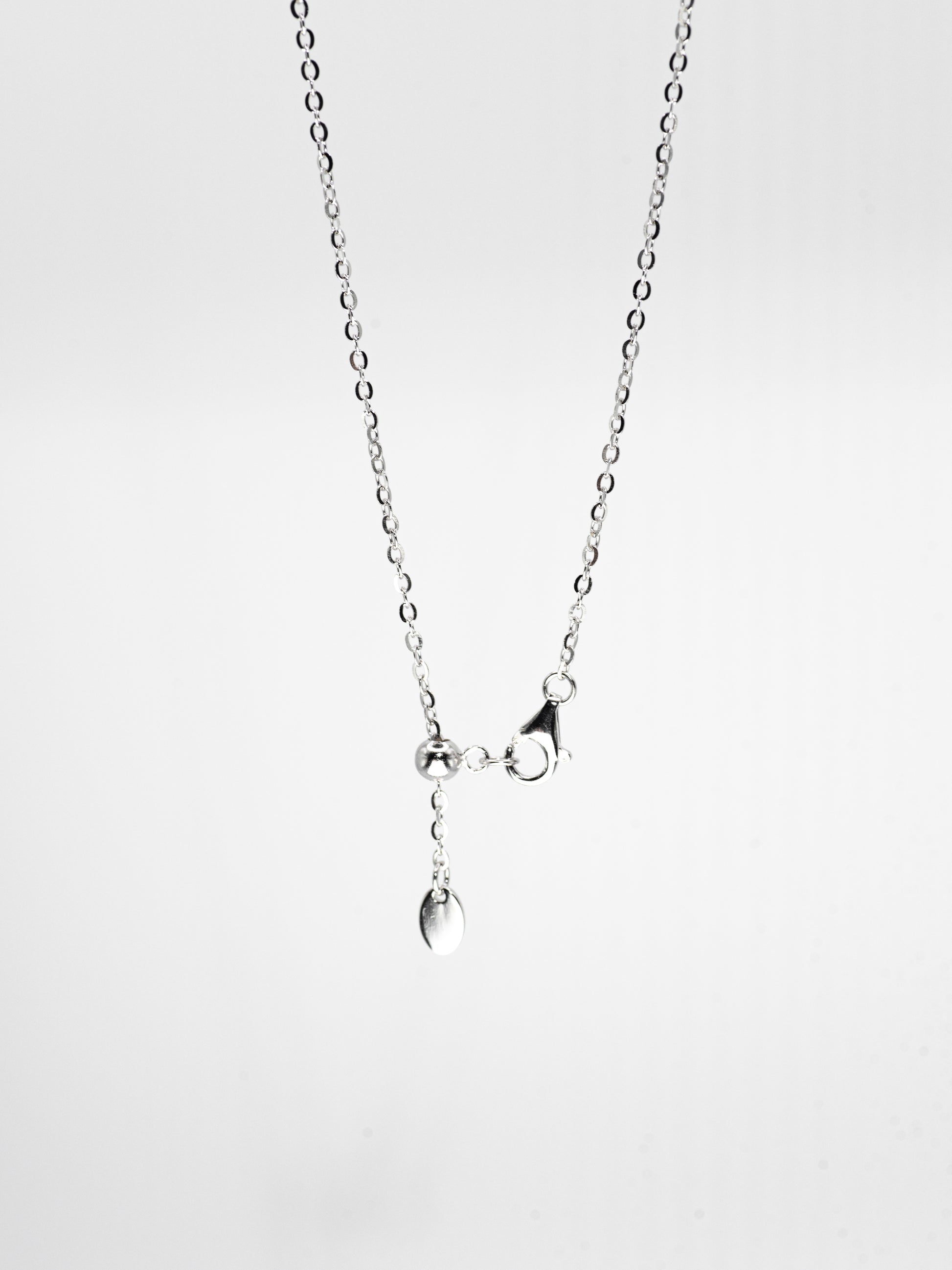 Single Bubble Moissanite Necklace 1 Carat, White Gold - Lunelle Atelier