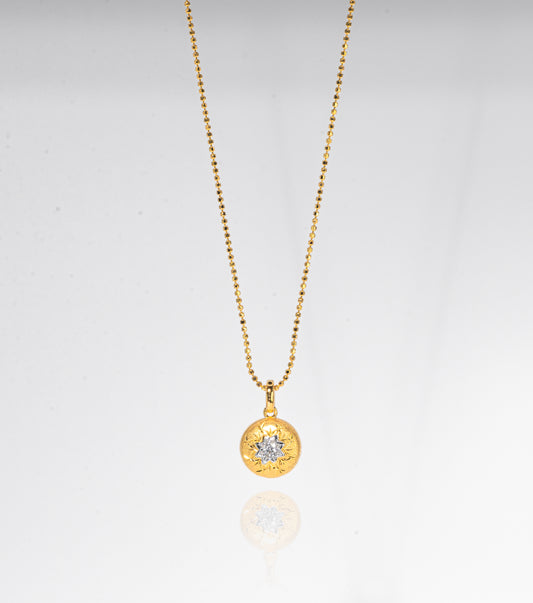 Little Solé Reversible Necklace, Yellow Gold - Lunelle Atelier