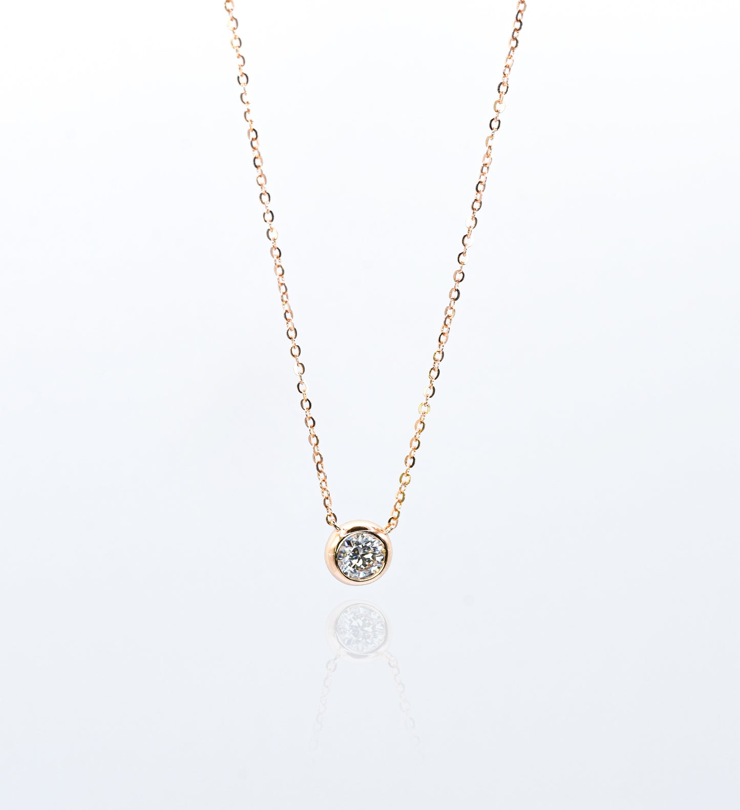Single Bubble Moissanite Necklace 1 Carat, Champagne Gold - Lunelle Atelier