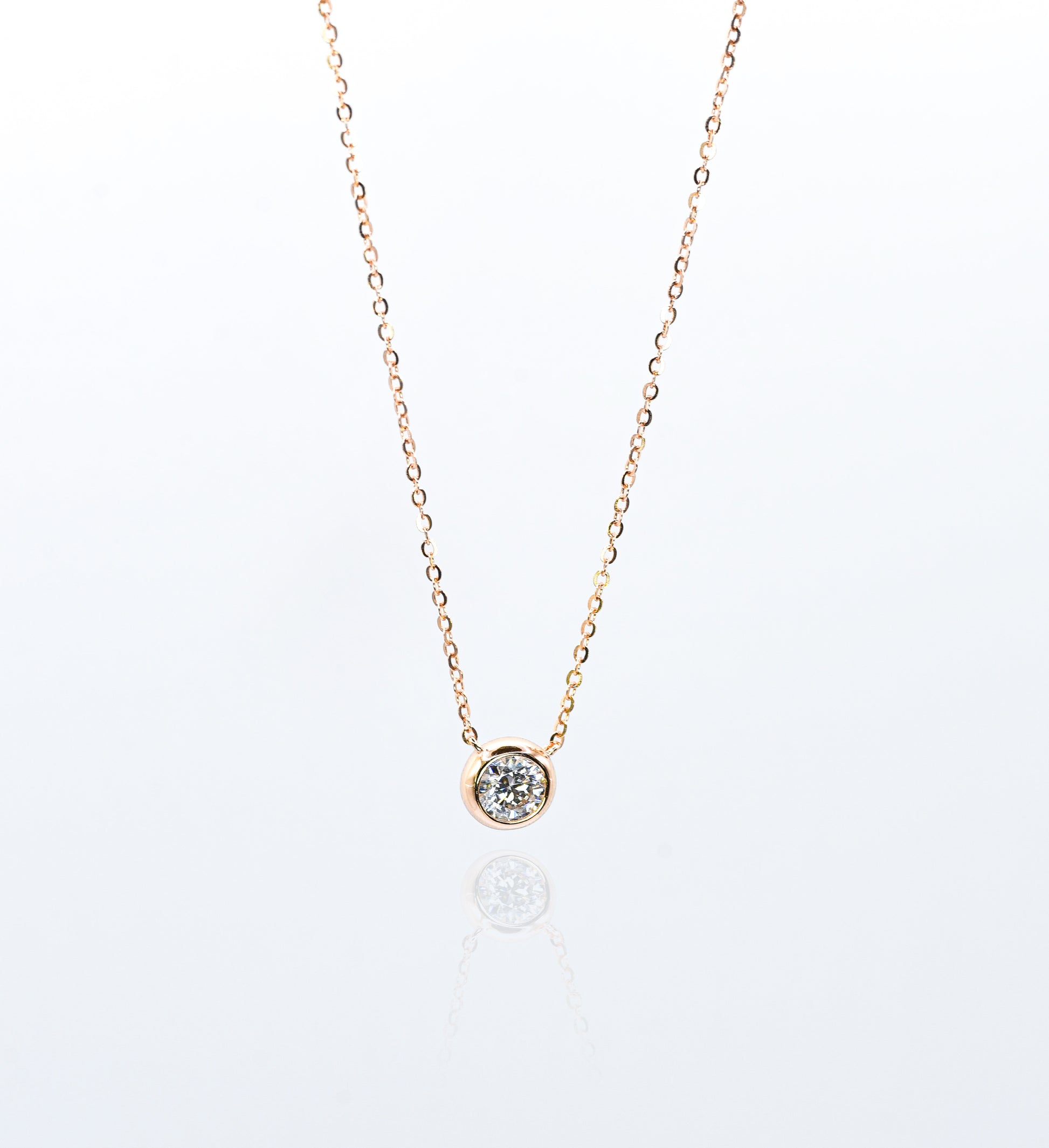 Single Bubble Moissanite Necklace 1 Carat, Champagne Gold - Lunelle Atelier