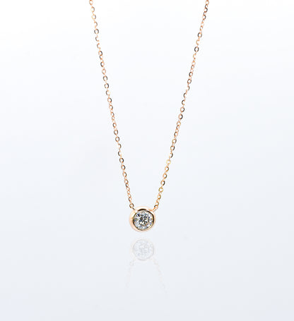 Single Bubble Moissanite Necklace 1 Carat, Champagne Gold - Lunelle Atelier