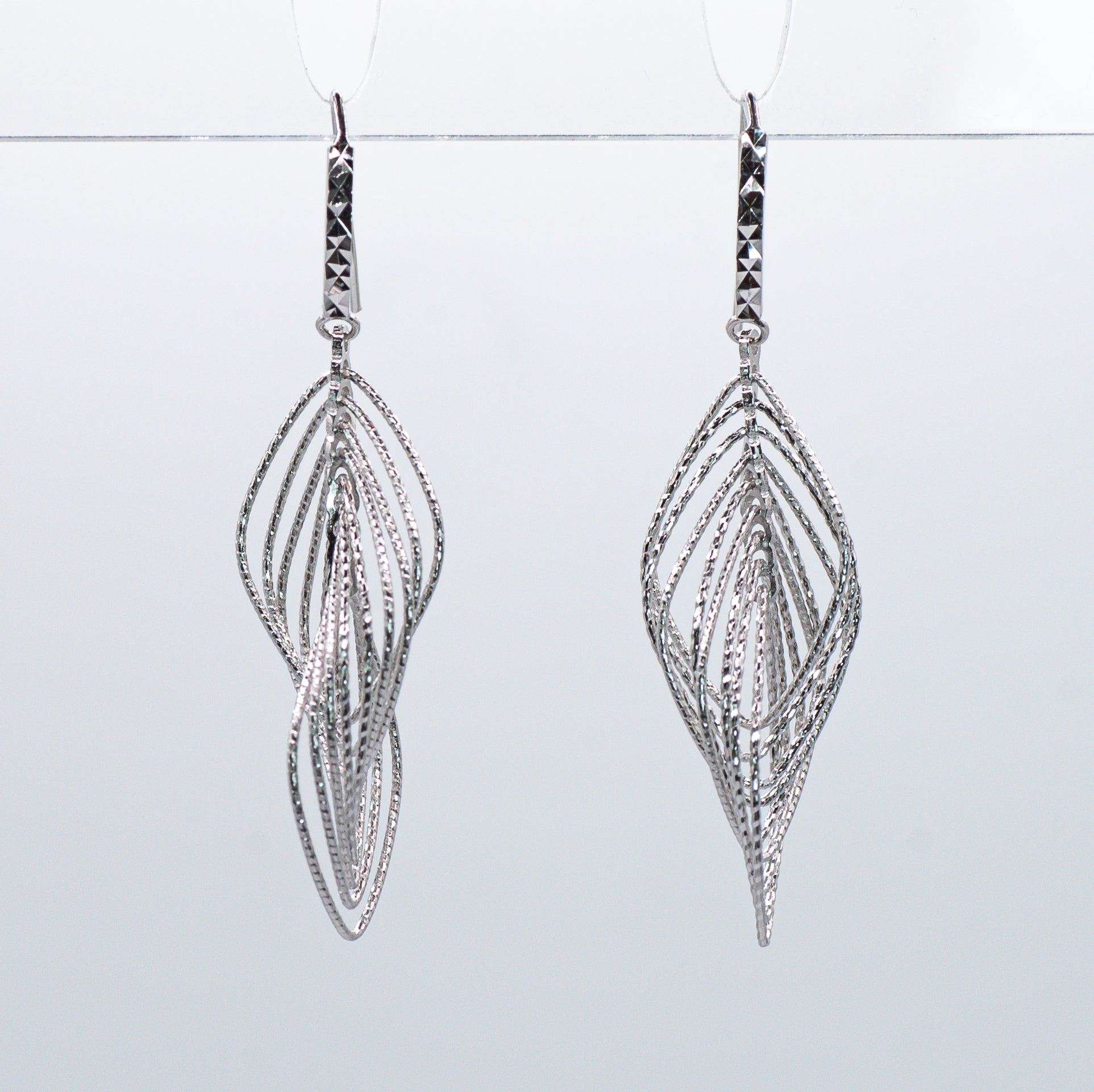 Luminous Veil Earrings, White Gold - Lunelle Atelier