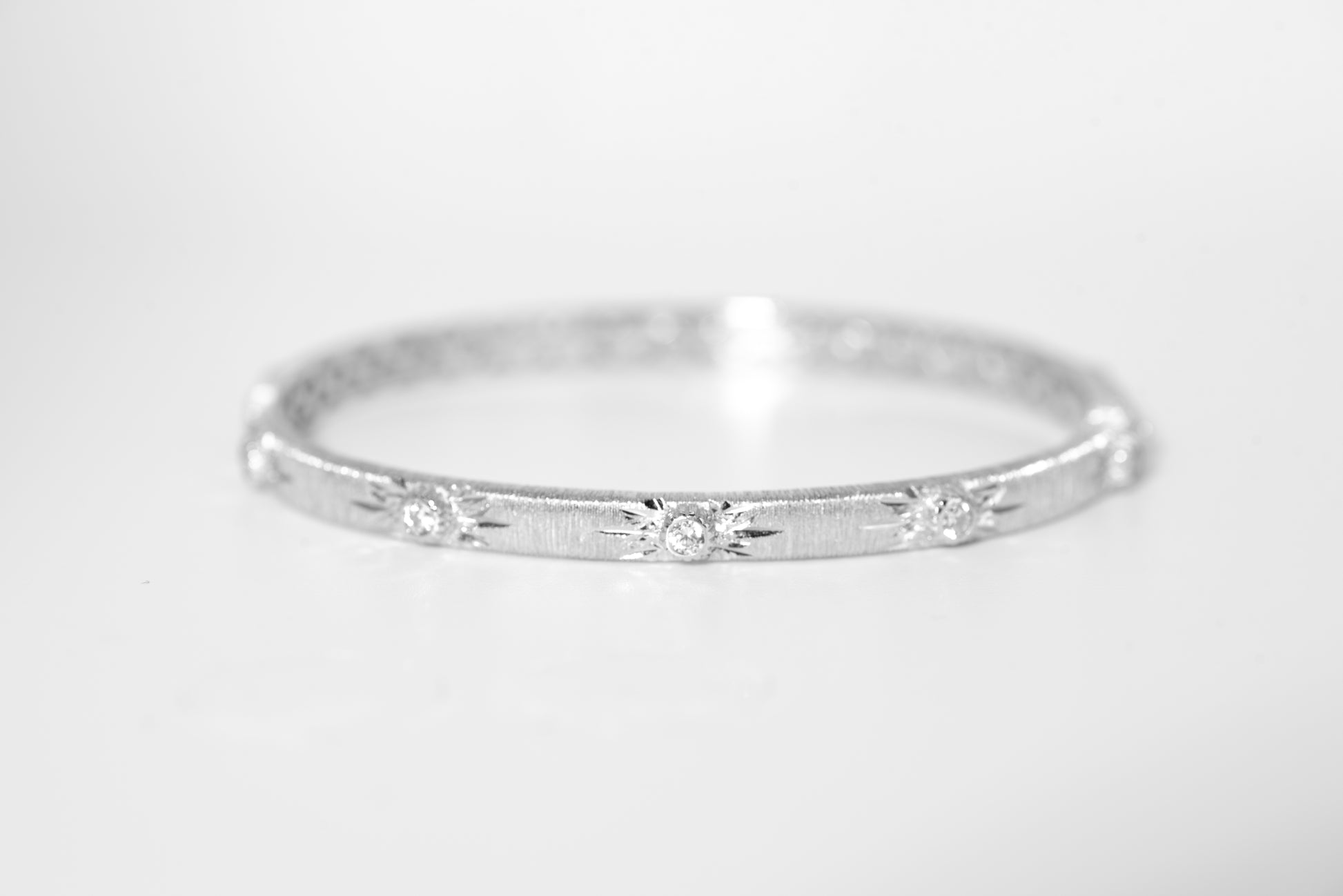 Stella Brushed Silver Bangle - Lunelle Atelier