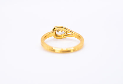 Pear-Shaped Ring |18K Gold Plated Sterling Silver - Lunelle Atelier