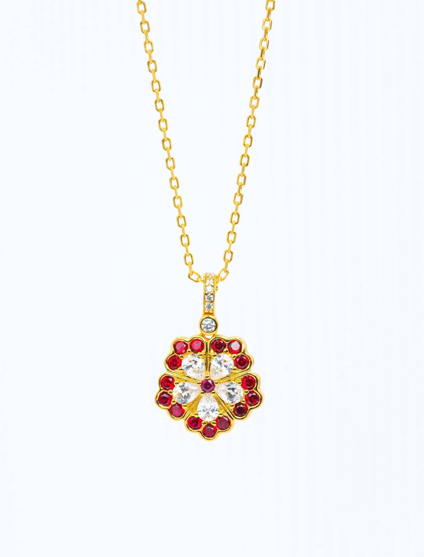 Royal Ruby Fleur| Double-Sided Corundum Necklace - Lunelle Atelier