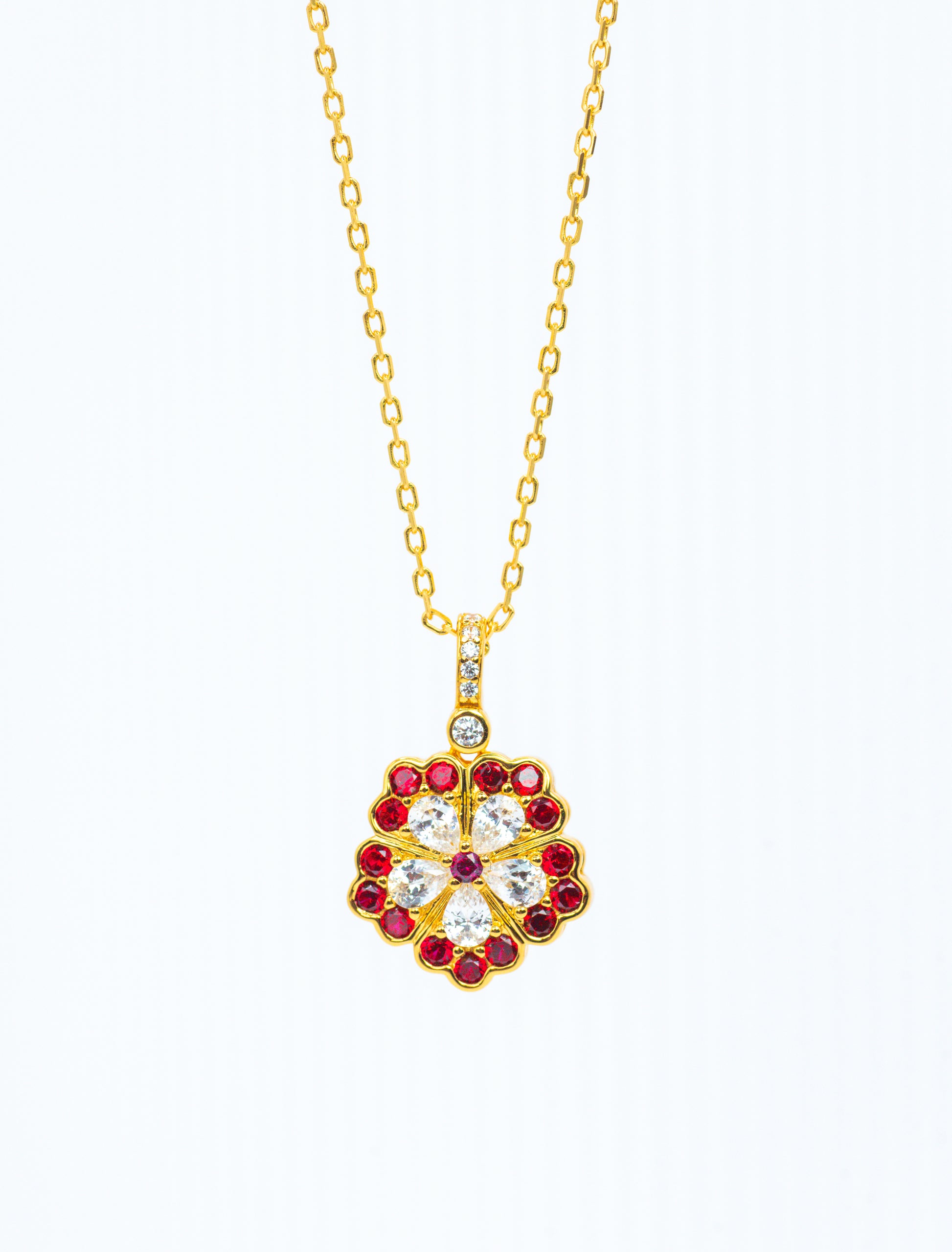 Royal Ruby Fleur| Double-Sided Corundum Necklace - Lunelle Atelier
