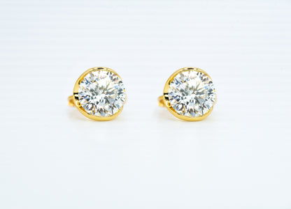 Floating Moissanite Ear Huggies 3 Carat |18K Gold Plated Sterling Silver - Lunelle Atelier