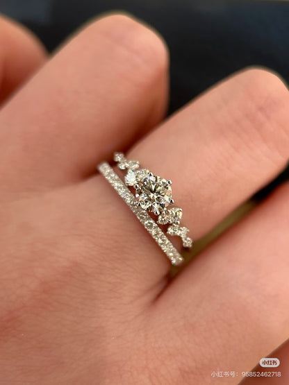 Lunelle Atelier Bloom 0.70 CTW lab-grown diamond ring featuring sparkling round-cut diamonds on a sleek band.