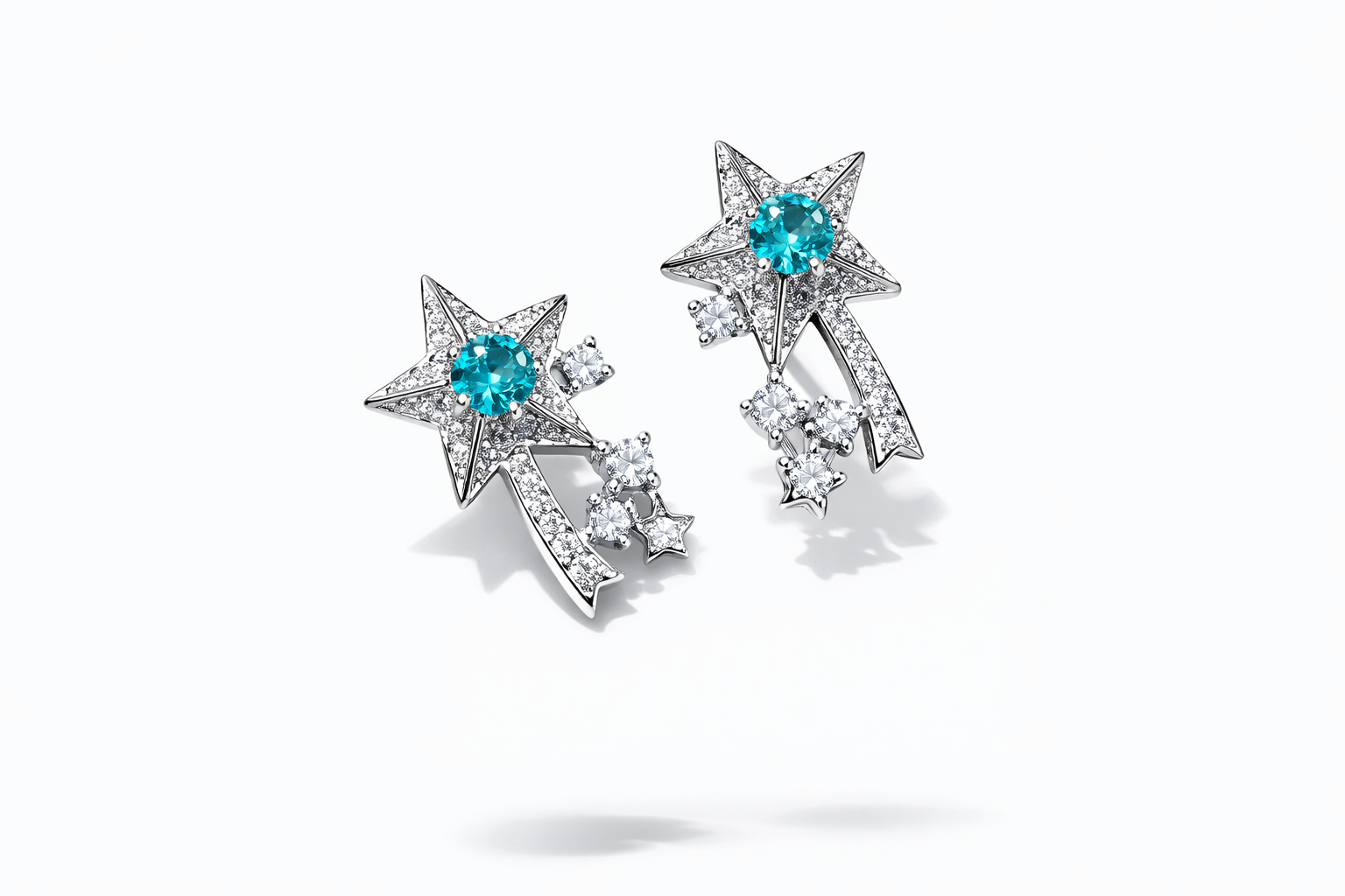 Shooting Star Paraiba Blue Earrings | Sterling Silver - Lunelle Atelier