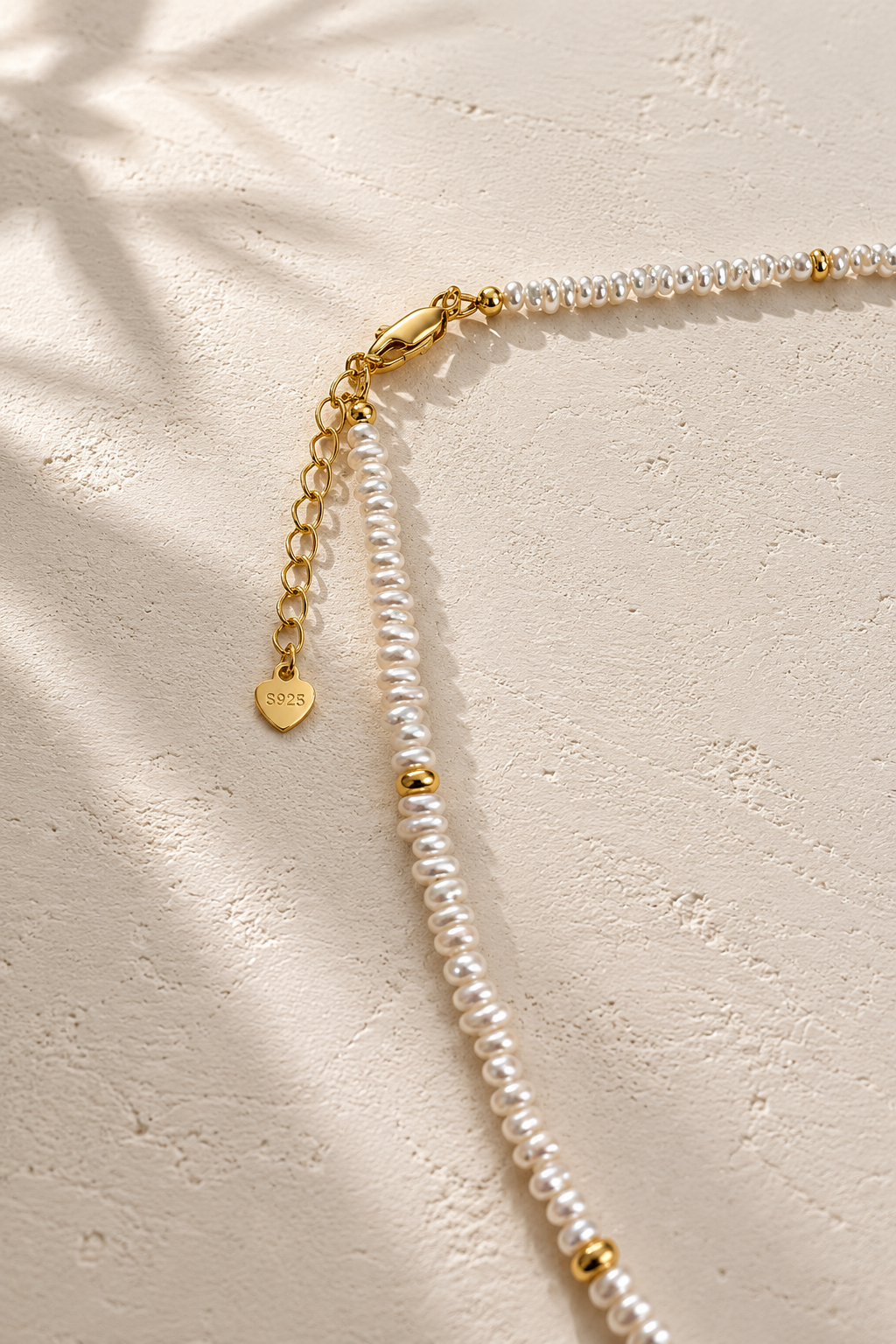 Mini Freshwater Pearl Beaded Necklace | 18k Gold Plated