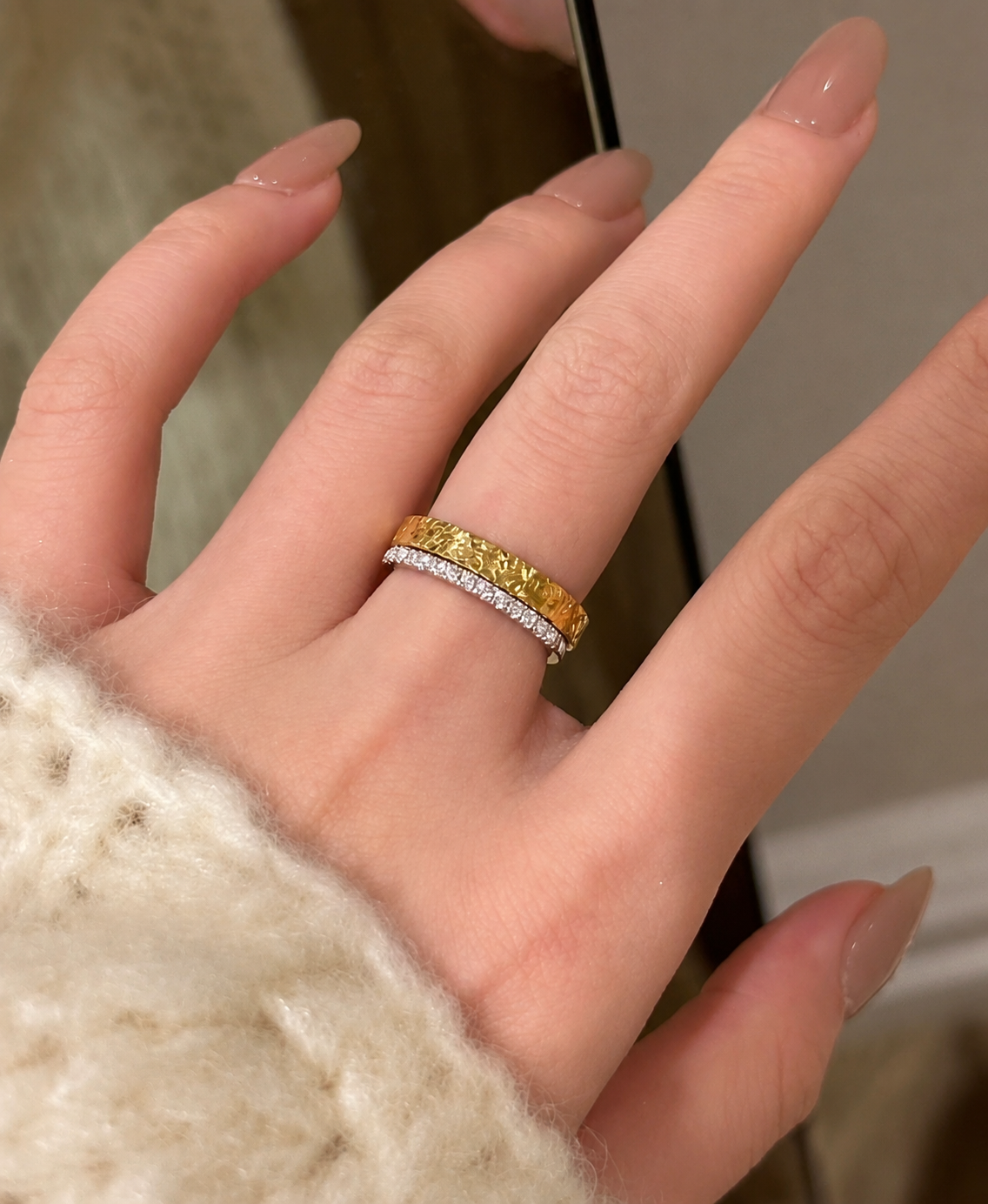 Diamond Dust Textured Ring - Lunelle Atelier