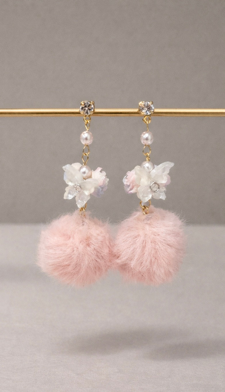 Soft Bloom Pom Pom Earrings - Lunelle Atelier