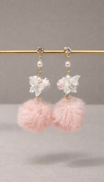 Soft Bloom Pom Pom Earrings - Lunelle Atelier
