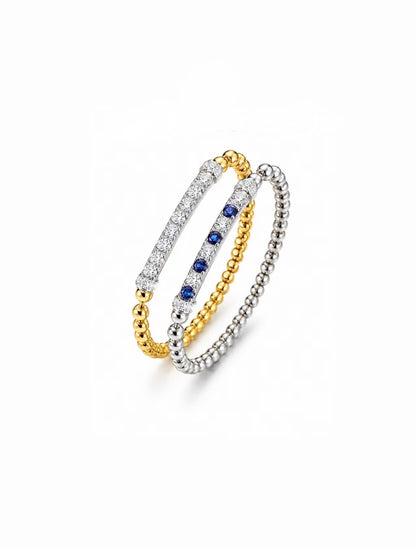 Lunelle Atelier beaded pavé stretch bracelet featuring small sparkling beads and a flexible design for comfortable wear.