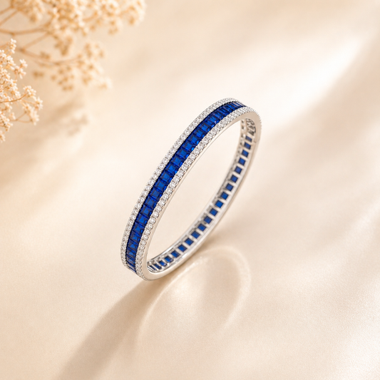 Midnight Riva Bangle | Lab-grown Sapphire - Lunelle Atelier