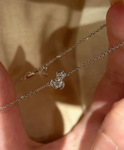 Lunelle Atelier Lucky Gourd Lab-Grown Diamond Adjustable Bracelet featuring a delicate gourd charm with sparkling diamonds.