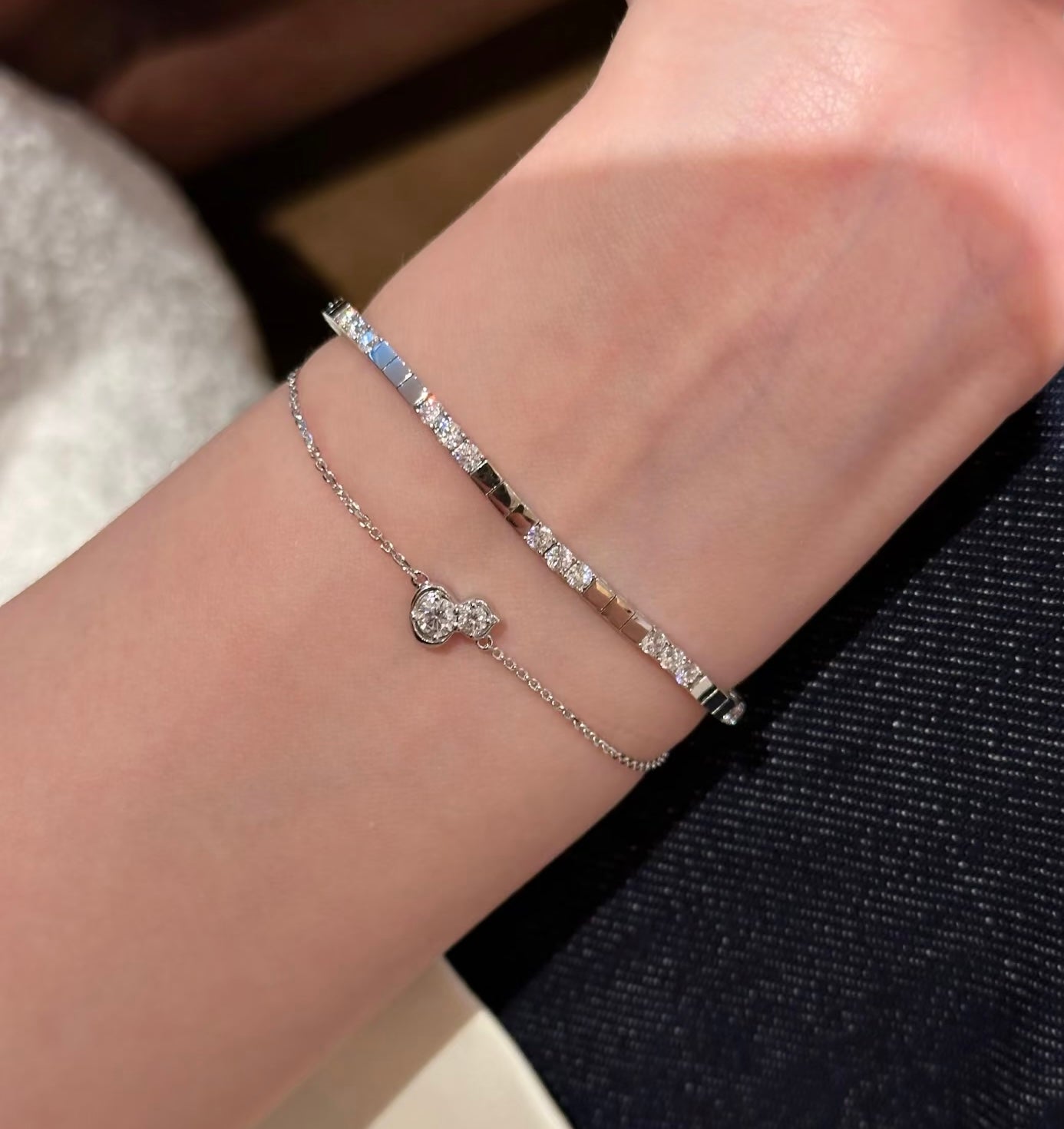 Lunelle Atelier Lucky Gourd lab-grown diamond adjustable bracelet with delicate gourd-shaped charm and sparkling diamonds.