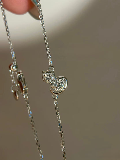 Lunelle Atelier Lucky Gourd lab-grown diamond adjustable bracelet with a decorative gourd charm and sparkling diamonds.
