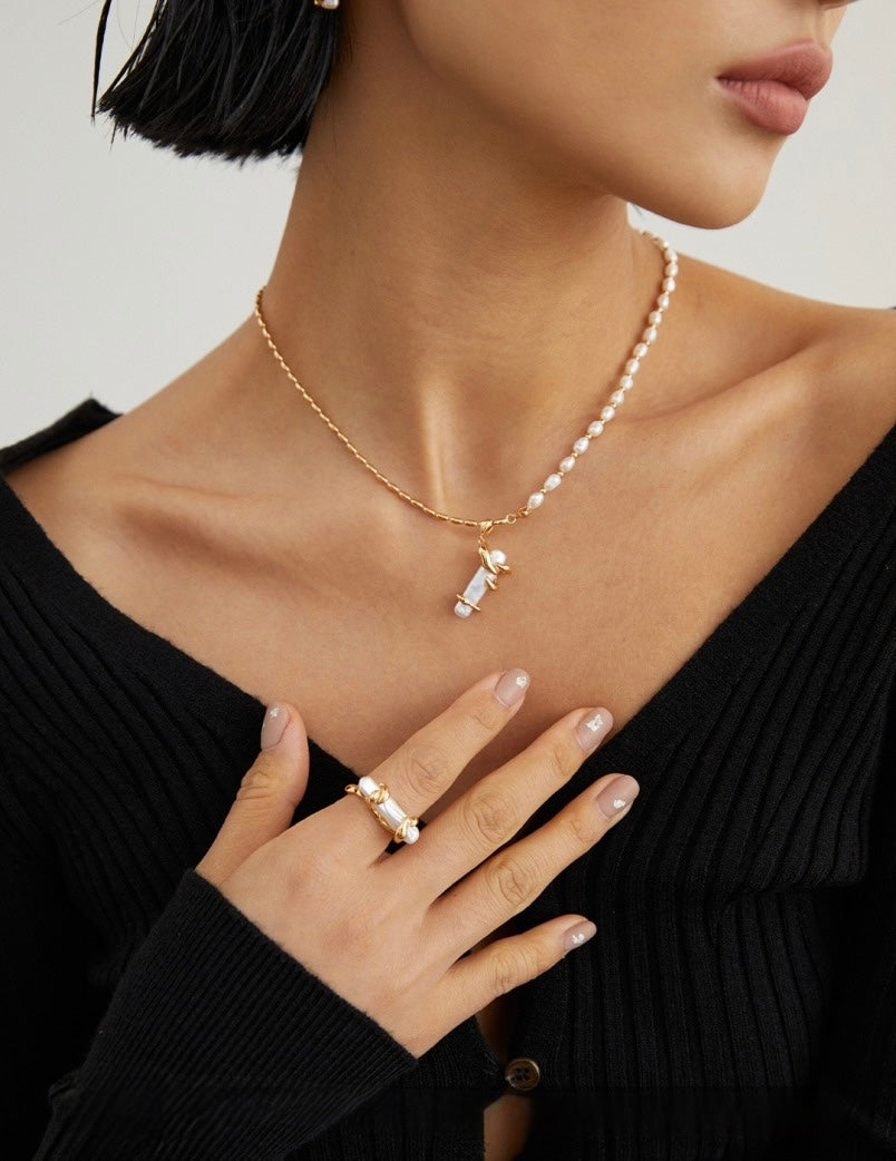 Fluid Wrap Baroque Freshwater Pearl Necklace