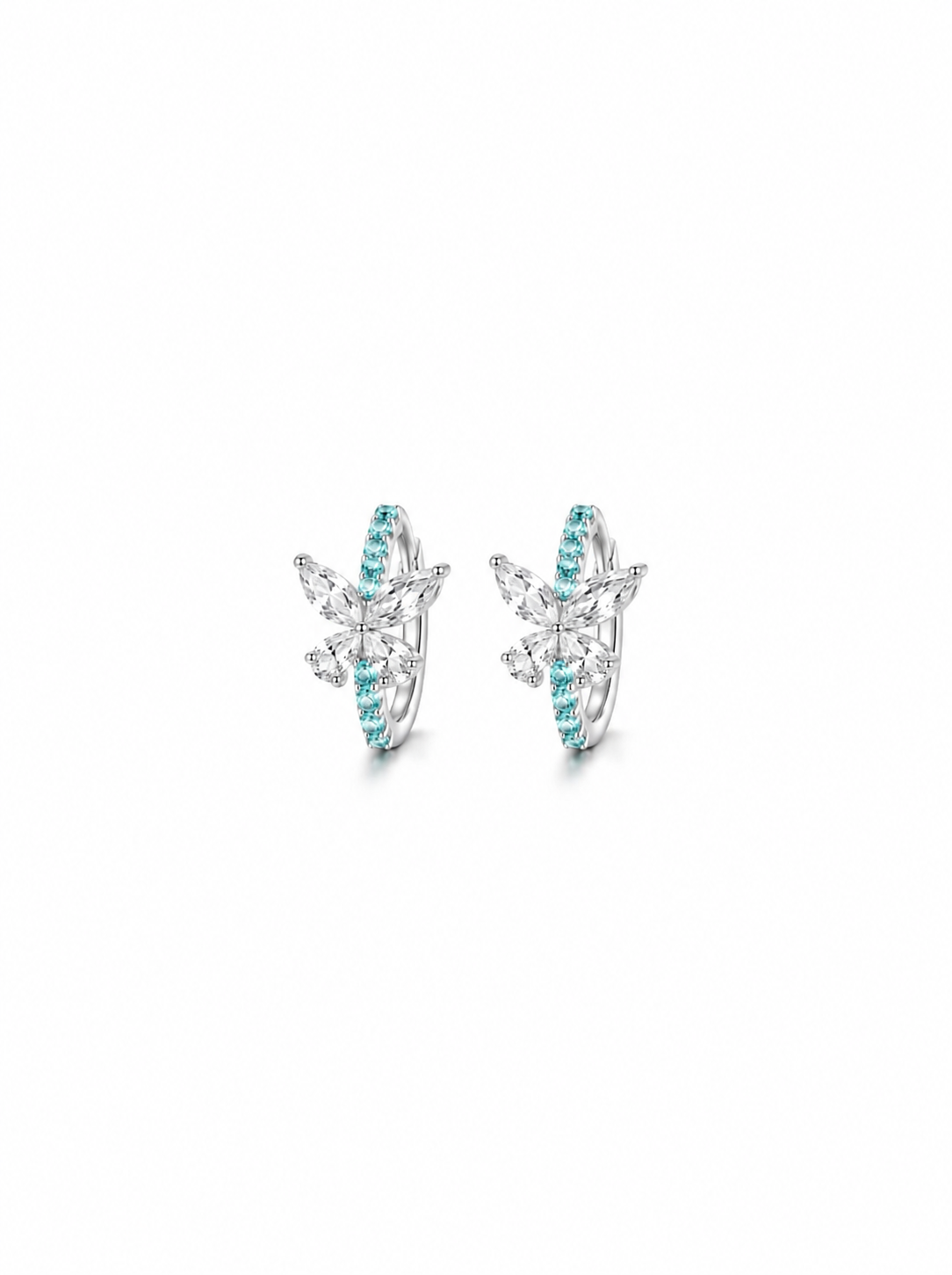 Butterfly Lab-Grown Gemstone Huggie Hoop Earrings