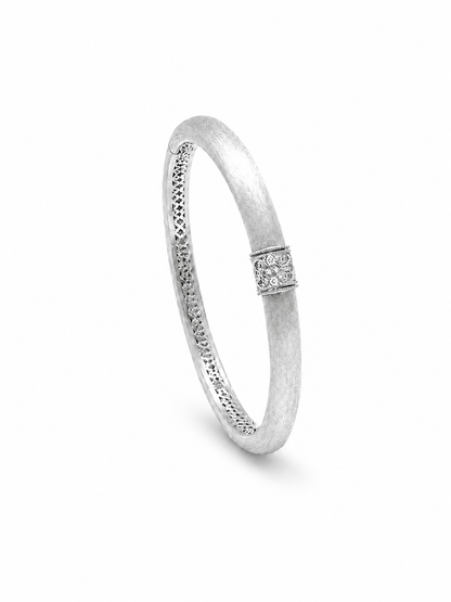 Hand-brushed rotating accent bangle bracelet by Lunelle Atelier featuring a sleek, modern design with a smooth, polished finish.