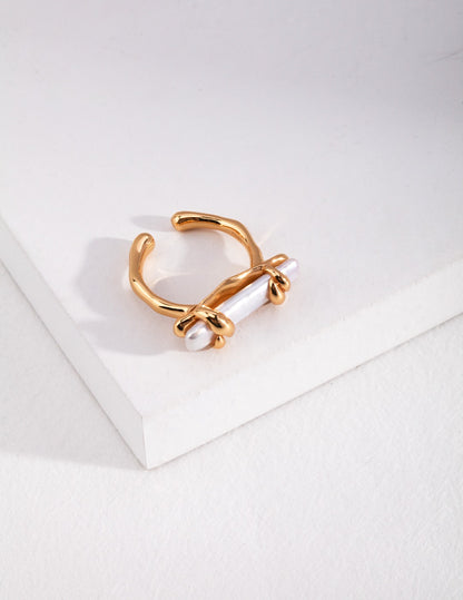 Fluid Wrap Adjustable Freshwater Pearl Ring