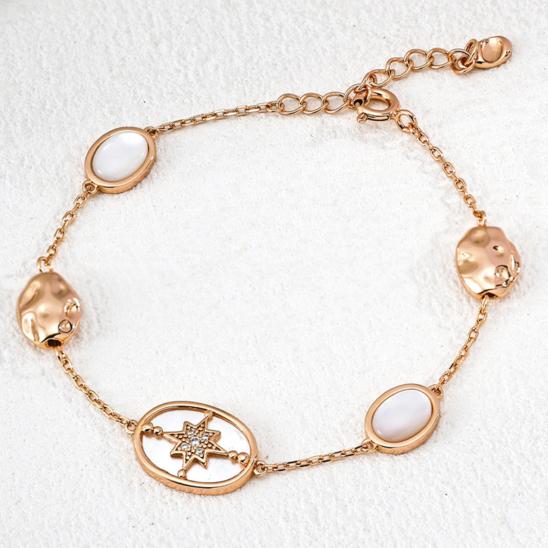 Celestial Mother of Pearl Station Bracelet