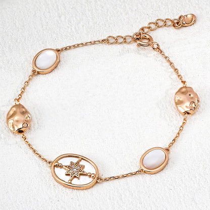 Celestial Mother of Pearl Station Bracelet
