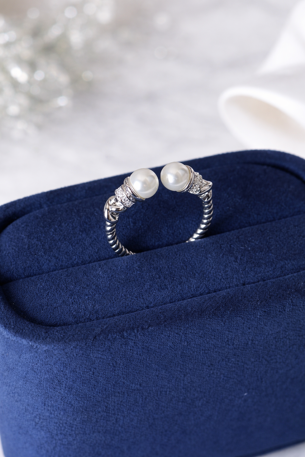 Luminous Dual Pearl Cable Ring - Lunelle Atelier