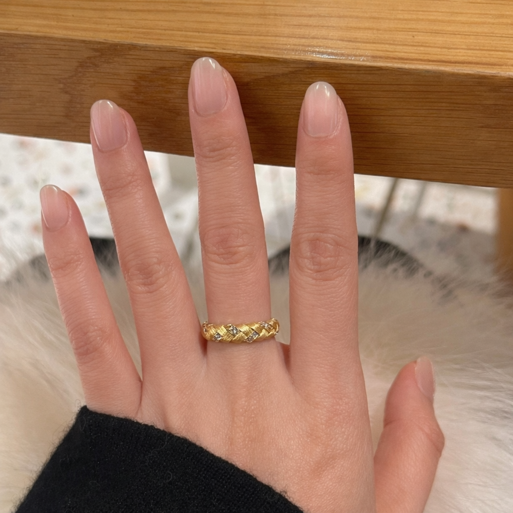 Brushed Braid Ring |18K Gold Plated Sterling Silver - Lunelle Atelier