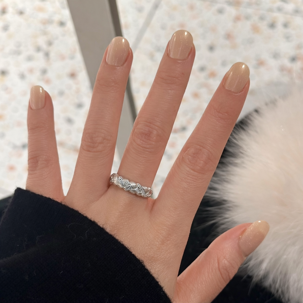 Brushed Braid Ring | Rhodium-Plated Sterling Silver - Lunelle Atelier