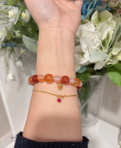 Crimson Bloom Agate Bracelet - Lunelle Atelier