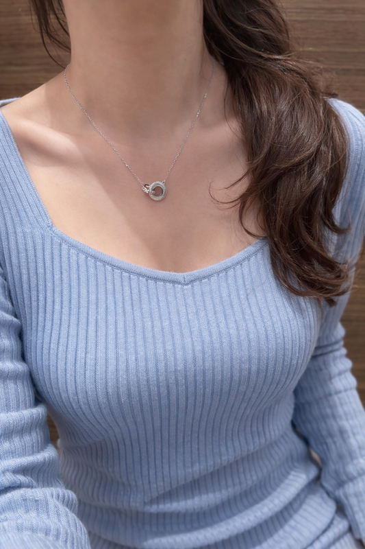 Dual Orbit Necklace | Sterling Silver - Lunelle Atelier