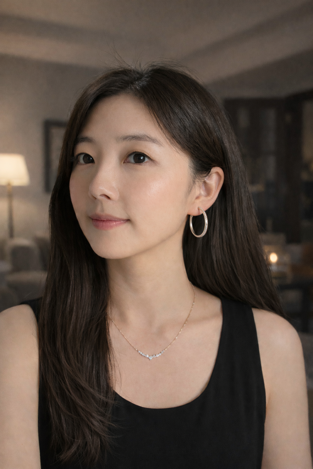 Round Moissanite Circle Hoop Earrings | Sterling Silver - Lunelle Atelier