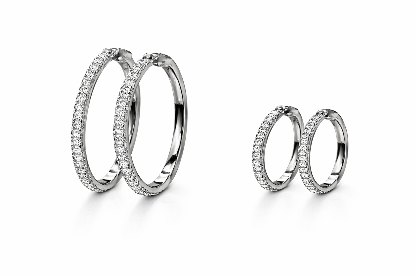 Round Moissanite Circle Hoop Earrings | Sterling Silver - Lunelle Atelier