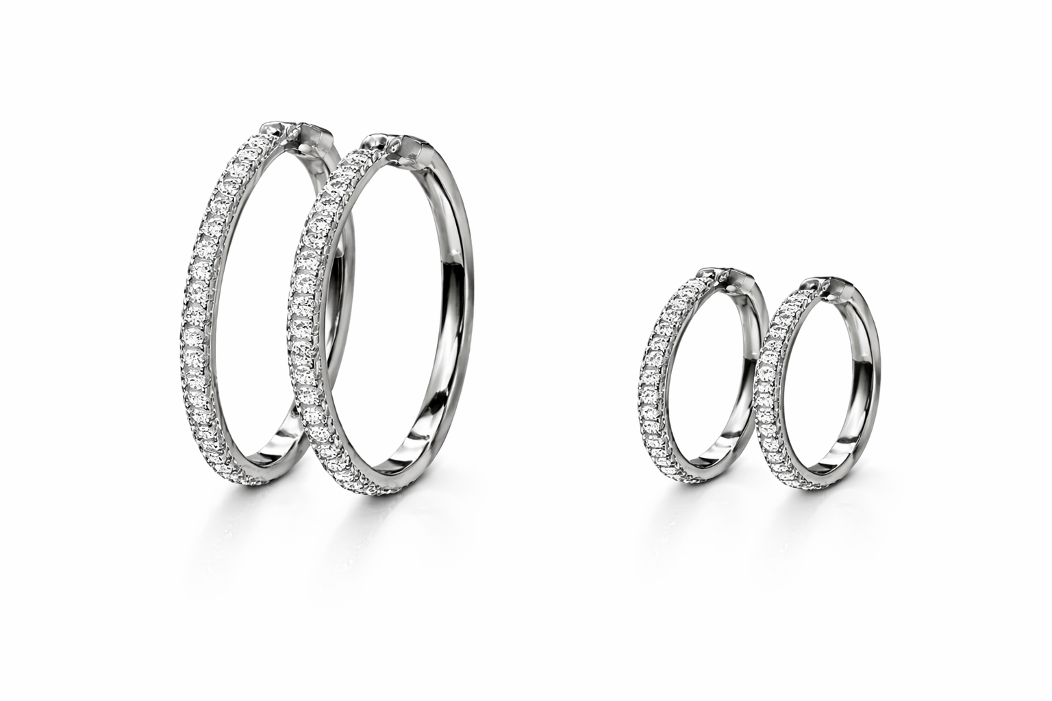 Round Moissanite Circle Hoop Earrings | Sterling Silver - Lunelle Atelier
