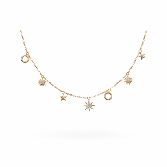 Celestial Drizzle Moissanite Necklace | Sterling Silver - Lunelle Atelier