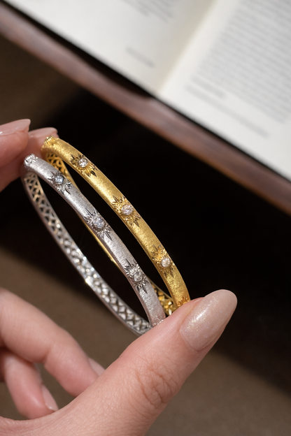 Stella Brushed Star Bangle - Lunelle Atelier