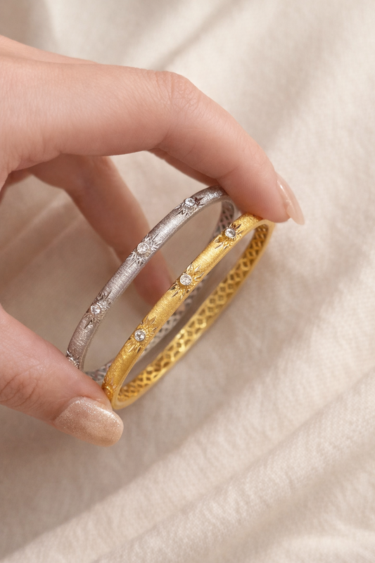 Stella Brushed Star Bangle - Lunelle Atelier