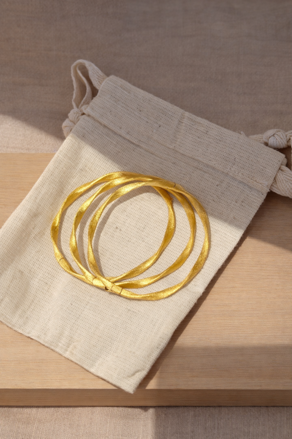 Brushed Mobius Bangle | 18K Gold Plated Sterling Silver - Lunelle Atelier
