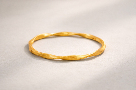 Brushed Mobius Bangle | 18K Gold Plated Sterling Silver - Lunelle Atelier