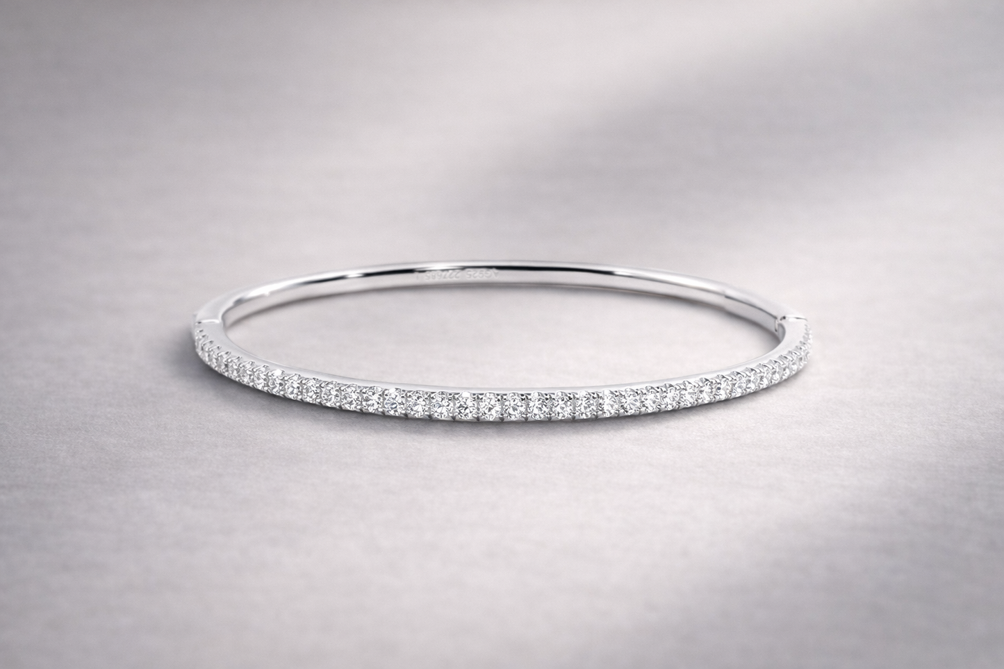 Half Pavé Whispering Bangle - Lunelle Atelier