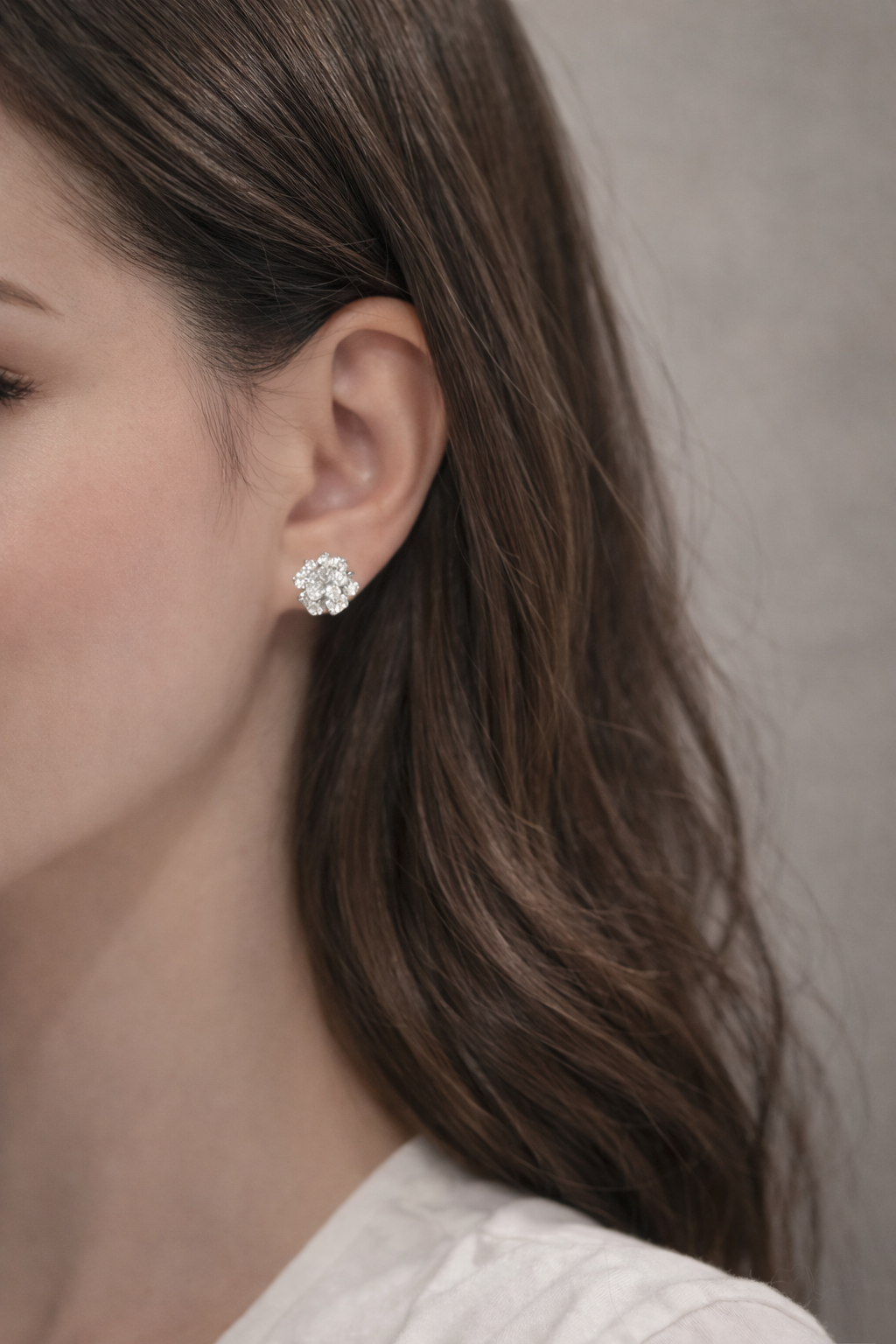 Camellia Bloom Earrings | Rhodium-Plated Sterling Silver - Lunelle Atelier