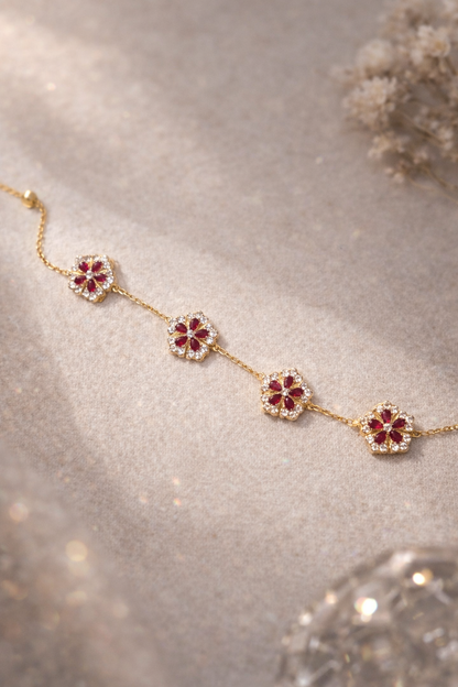 Royal Ruby Fleur Bracelet - Lunelle Atelier