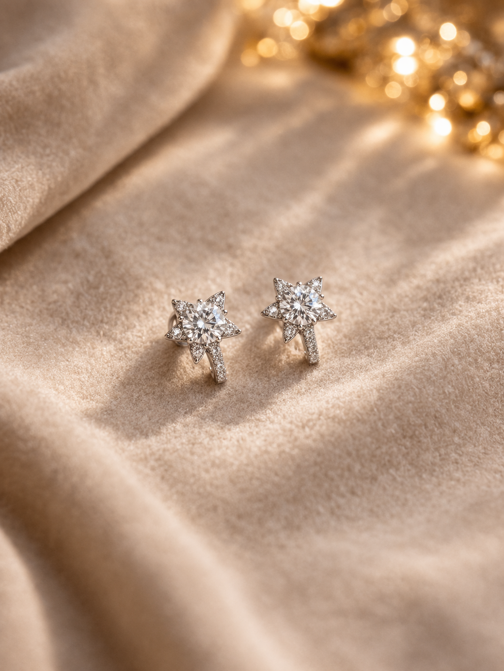 Stella Wish Moissanite Ear Huggies - Lunelle Atelier