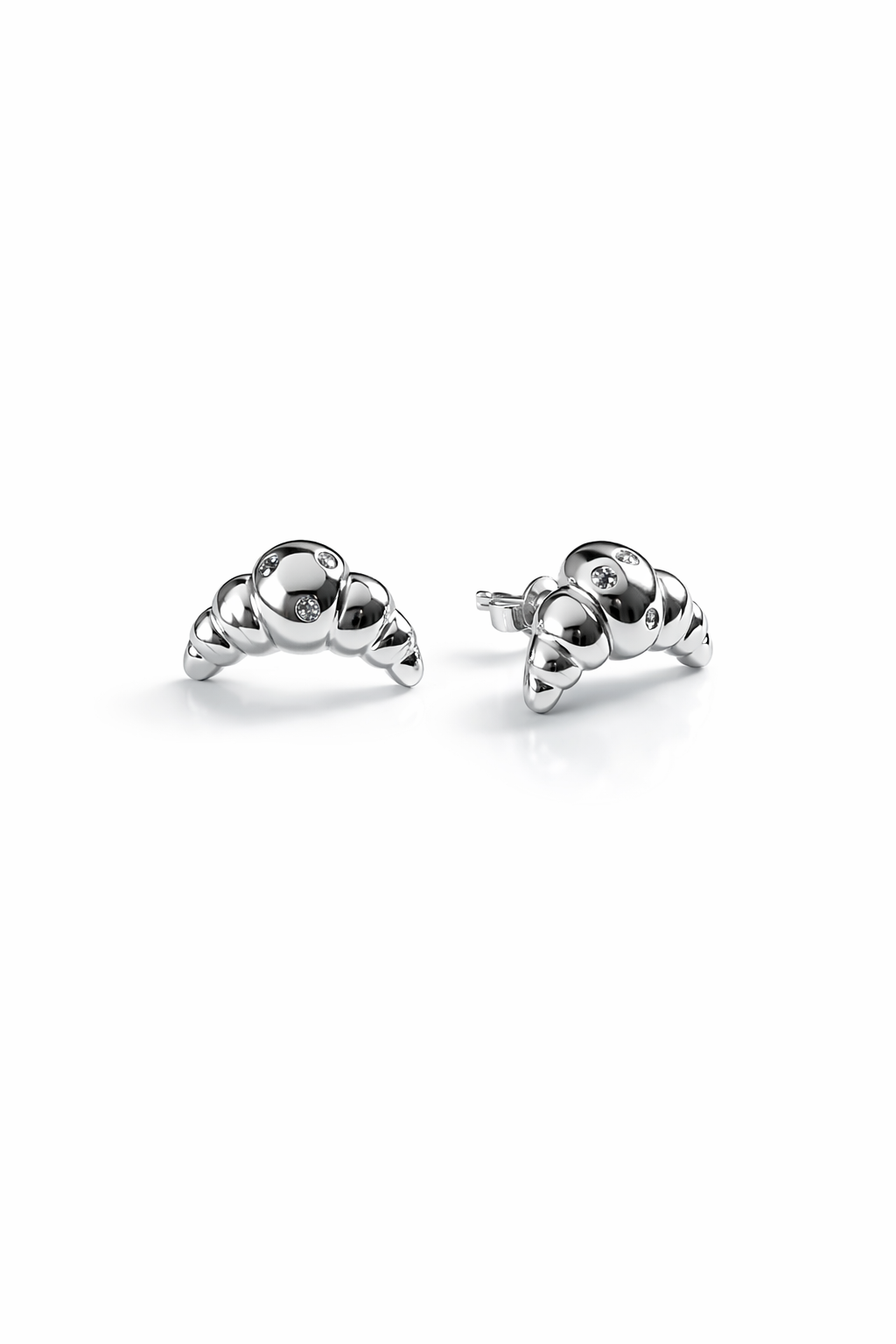 Croissant Spark Stud Earrings - Lunelle Atelier