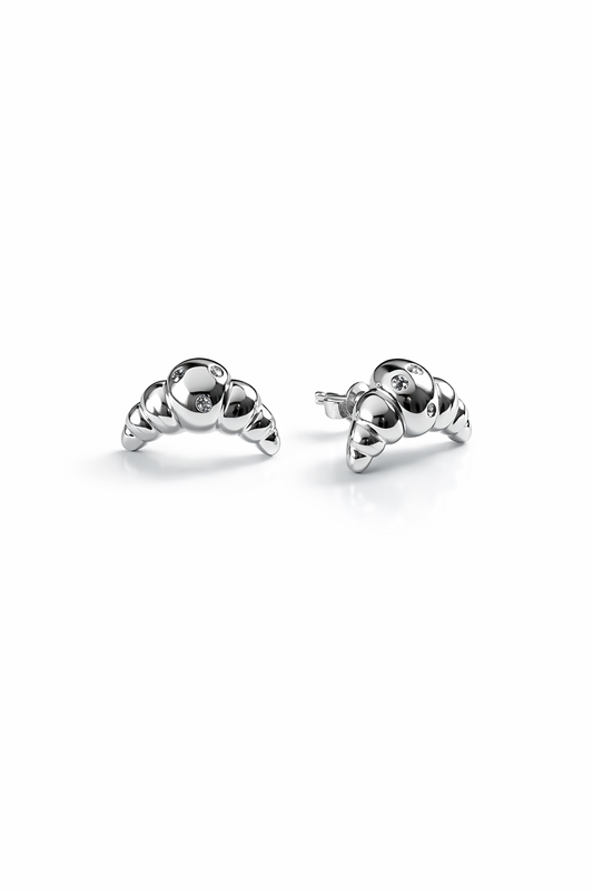 Croissant Spark Stud Earrings - Lunelle Atelier