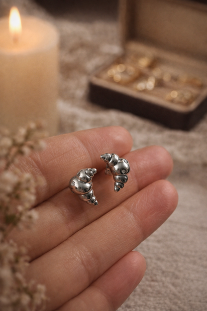 Croissant Spark Stud Earrings - Lunelle Atelier
