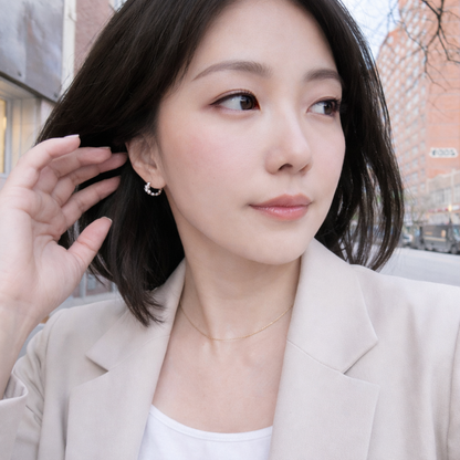 Beaded Bubble Hoop Earrings | Silver Finish - Lunelle Atelier